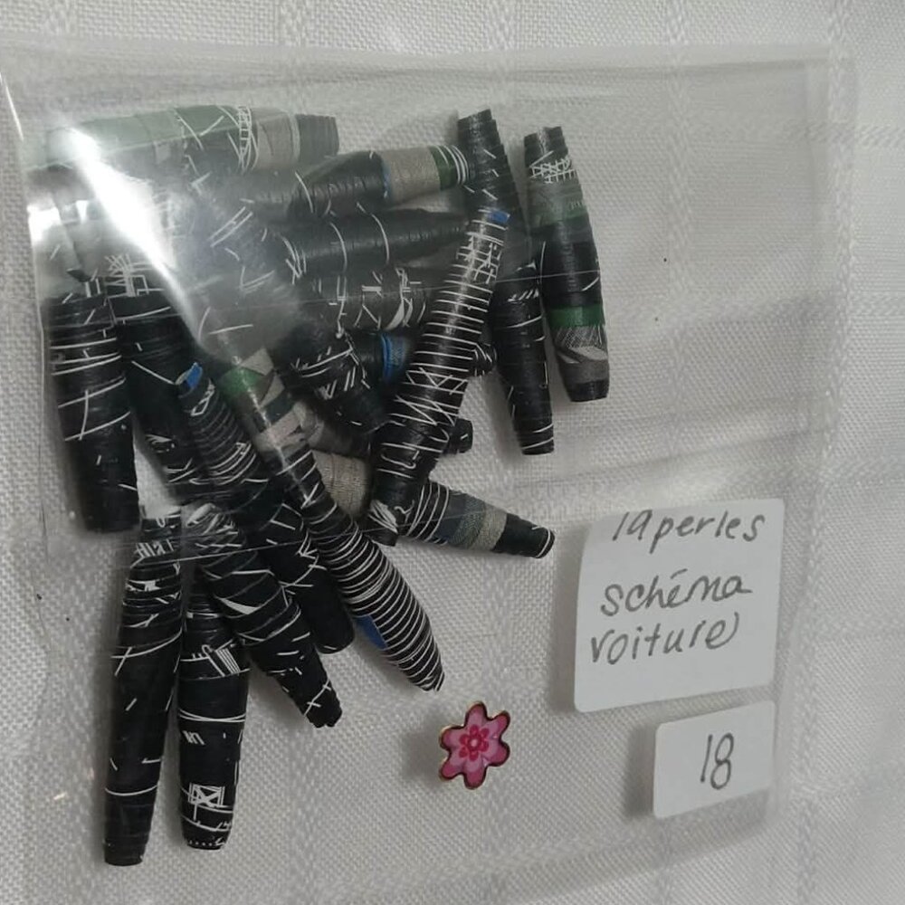 One-of-a-kind handmade/hand rolled paper beads/jewelry making/craft supplies/DIY